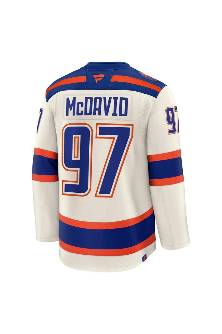 Men's Fanatics Connor McDavid Light Beige Edmonton Oilers Alternate Premium Jersey, Alternate, color, Light Beige