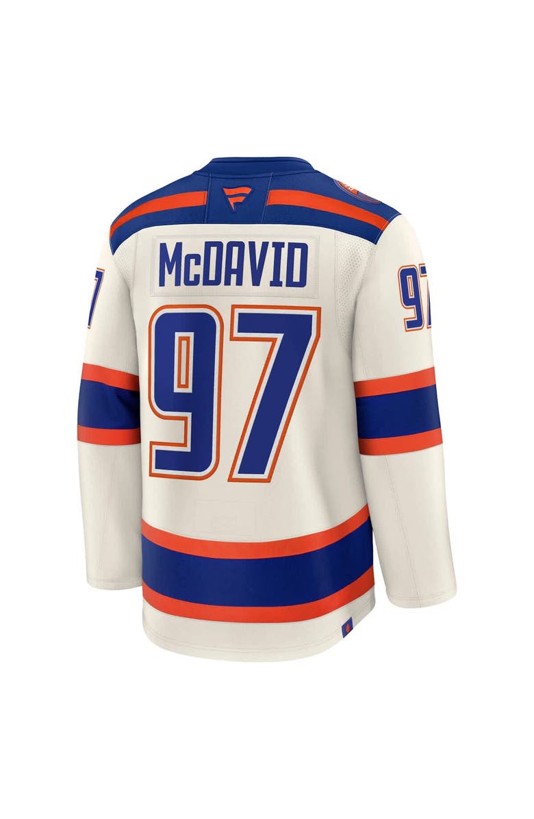 FANATICS Men's Fanatics Connor McDavid Light Beige Edmonton Oilers Alternate Premium Jersey, Alternate, color, Light Beige