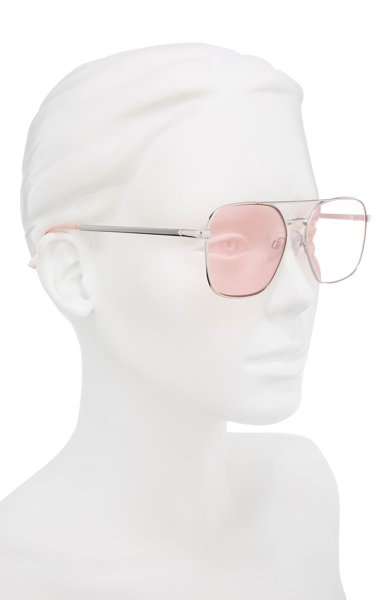 BP. Retro Aviator Sunglasses, Alternate, color, Silver- Pink