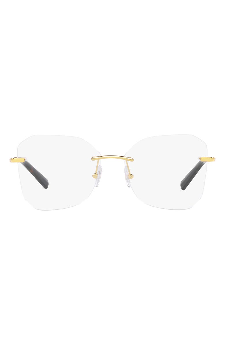 Tiffany & Co. 55mm Rimless Irregular Optical Glasses, Main, color, Gold