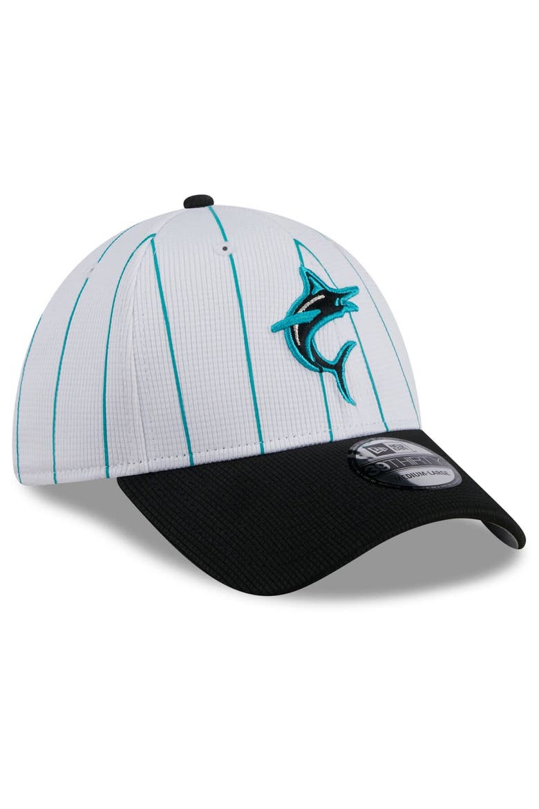 Men's New Era  White Miami Marlins 2024 Batting Practice 39THIRTY Flex Hat, Alternate, color, White