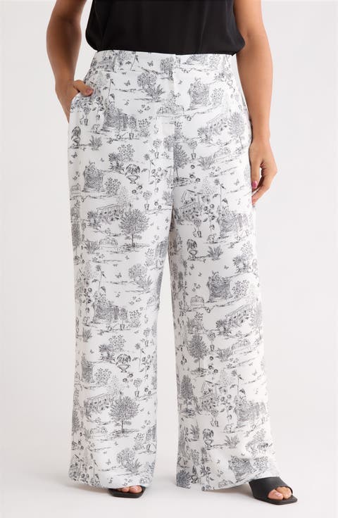 Renzo Toile Mulvane Wide Leg Pants Curve (Plus)