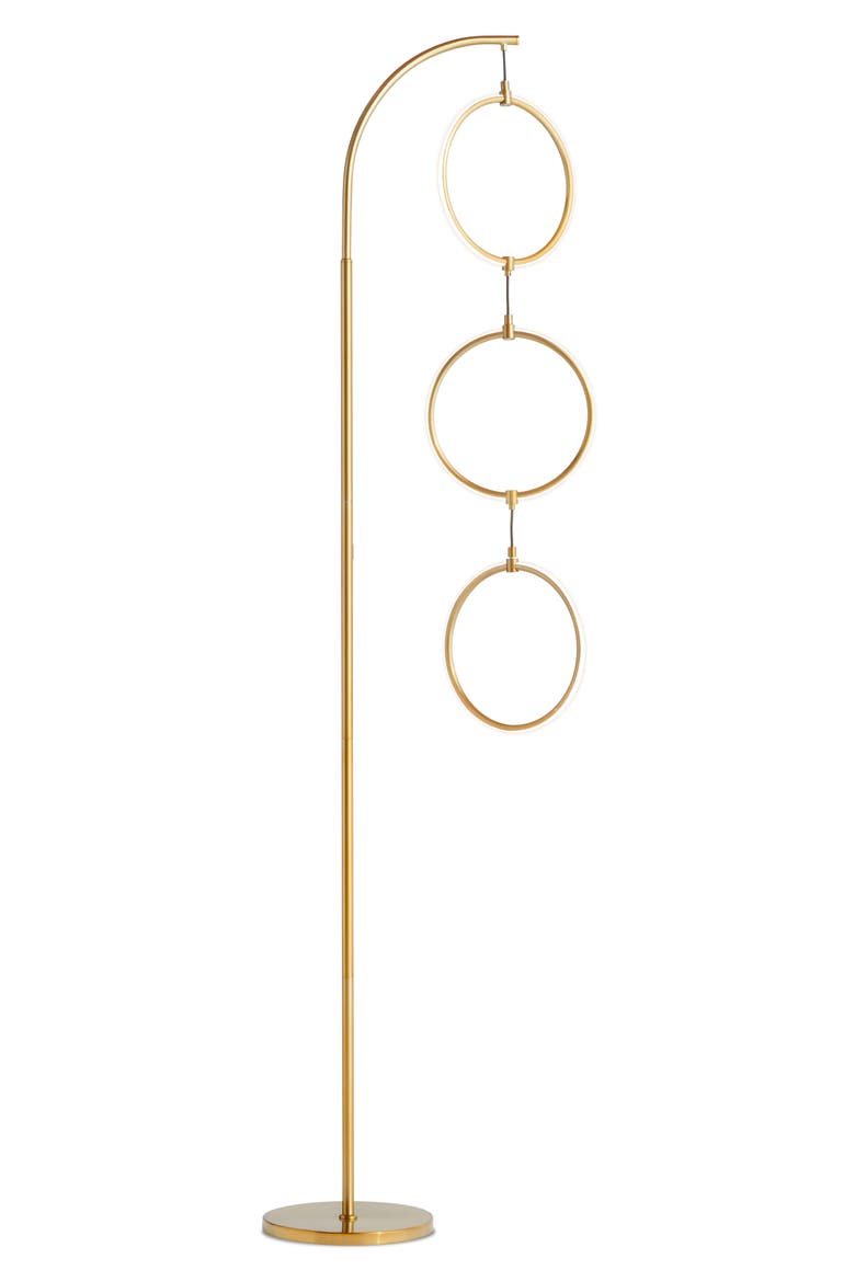 Nova 74" Novelty Halo Integrated LED Floor Lamp with 3-Way Dimming, Main, color, BRASS