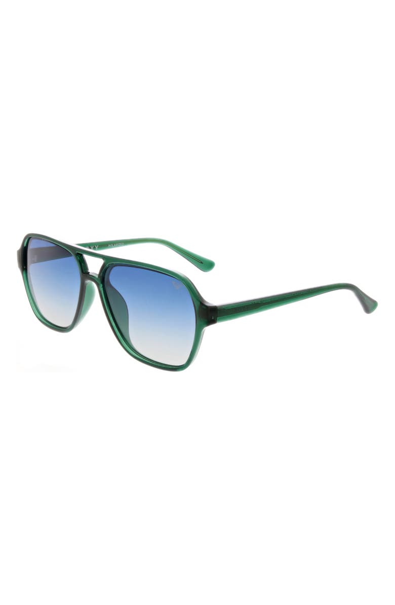 Roxy 59mm Gradient Polarized Aviator Sunglasses, Alternate, color,
