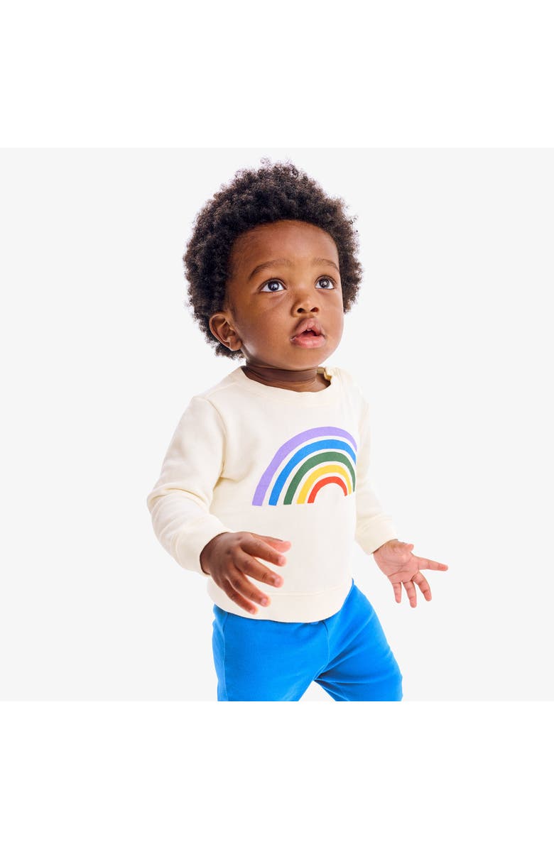 Primary Baby Rainbow Sweatshirt, Alternate, color, Oat Rainbow Graphic