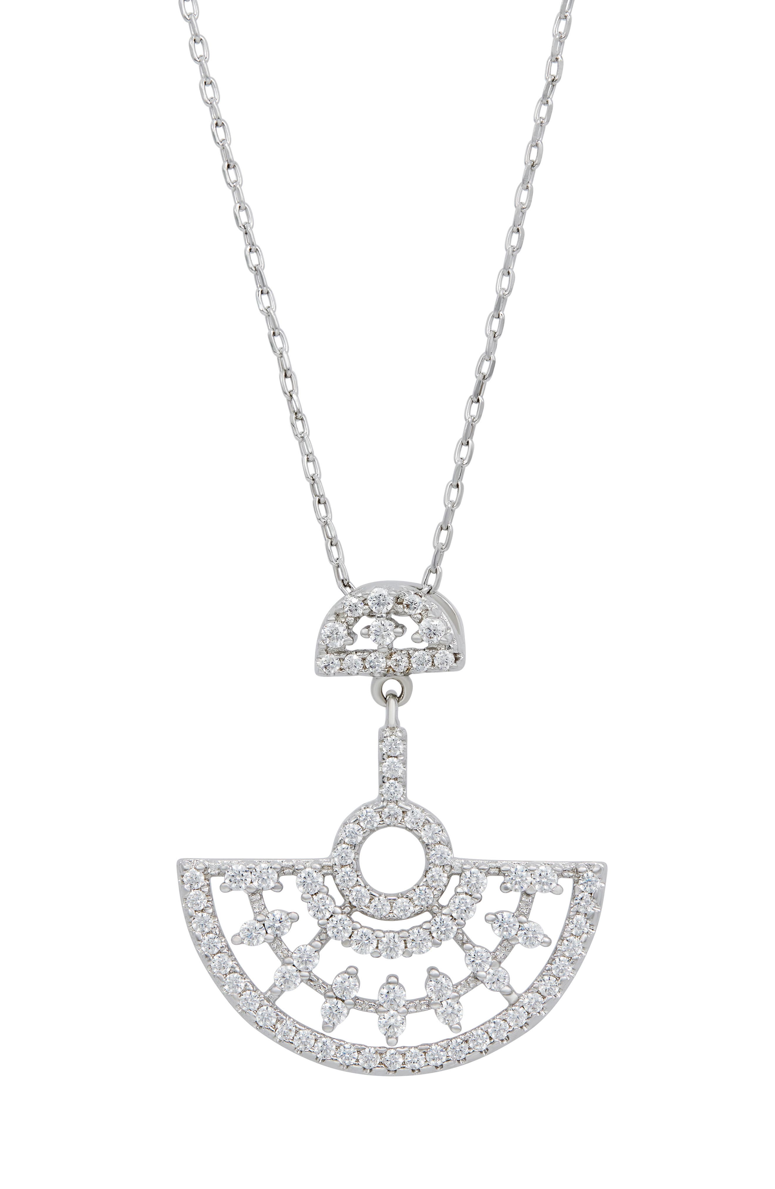Cubic Zirconia Art Deco Pendant Necklace