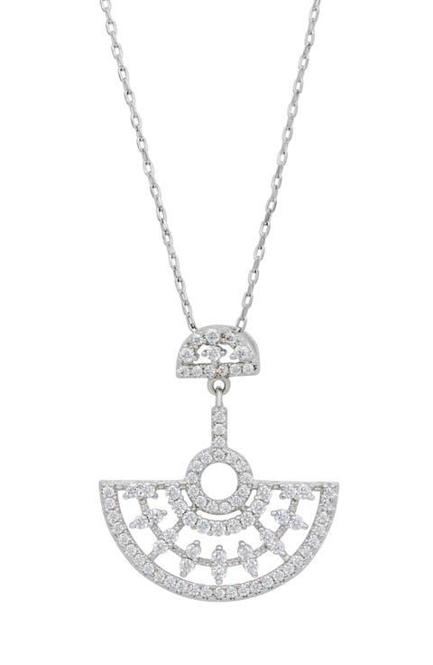 Cubic Zirconia Art Deco Pendant Necklace