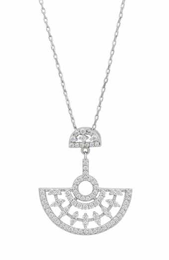Cubic Zirconia Art Deco Pendant Necklace