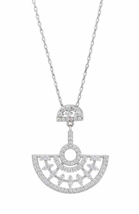 Cubic Zirconia Art Deco Pendant Necklace