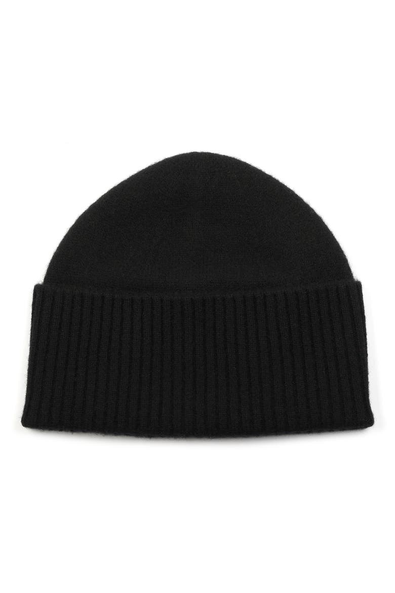bow accent cuffed beanie, Alternate, color, BLACK