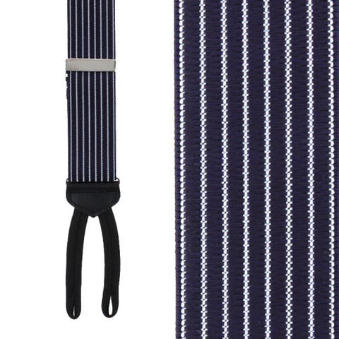 Big and Tall Voltaire Chalk Stripe Elastic Formal End Suspenders (Braces)