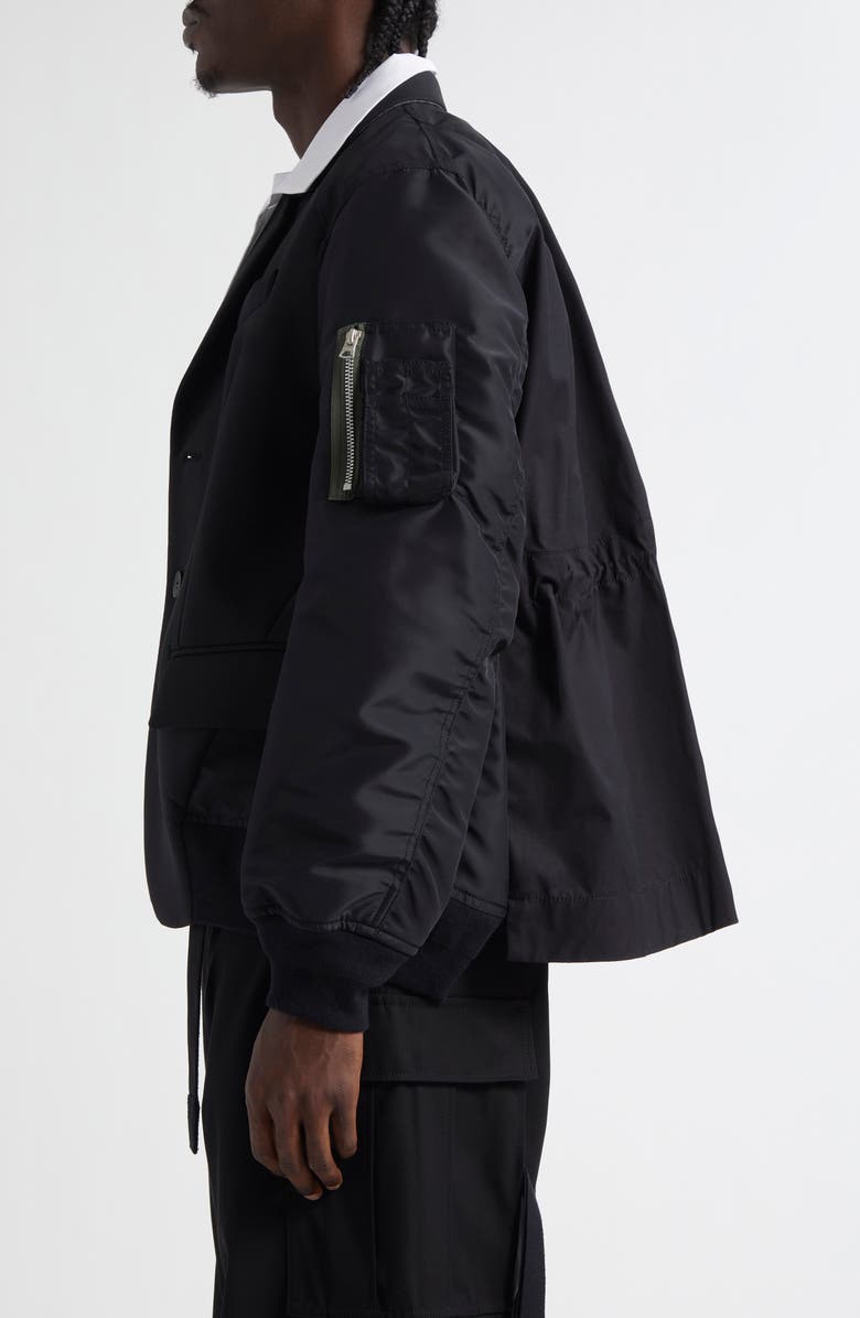 Sacai Suiting Bonding Mixed Media Jacket, Alternate, color, 