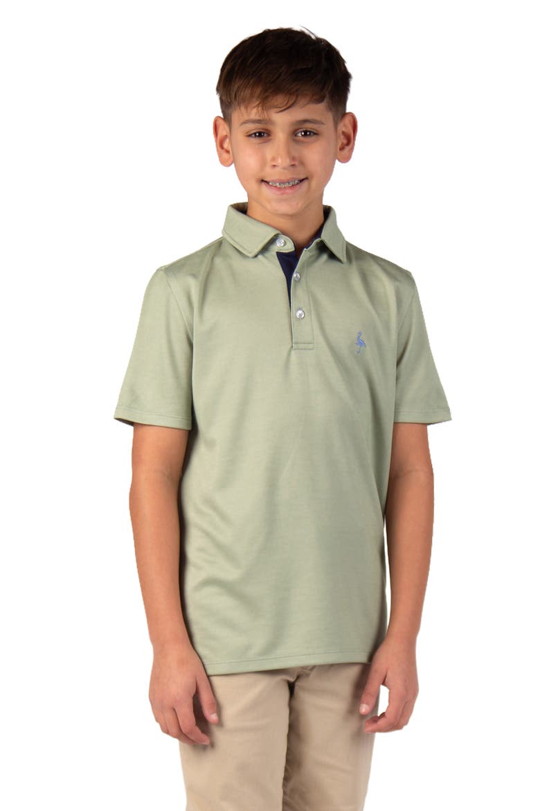 Kids' Solid Knit Polo, Alternate, color, MOSS GREEN