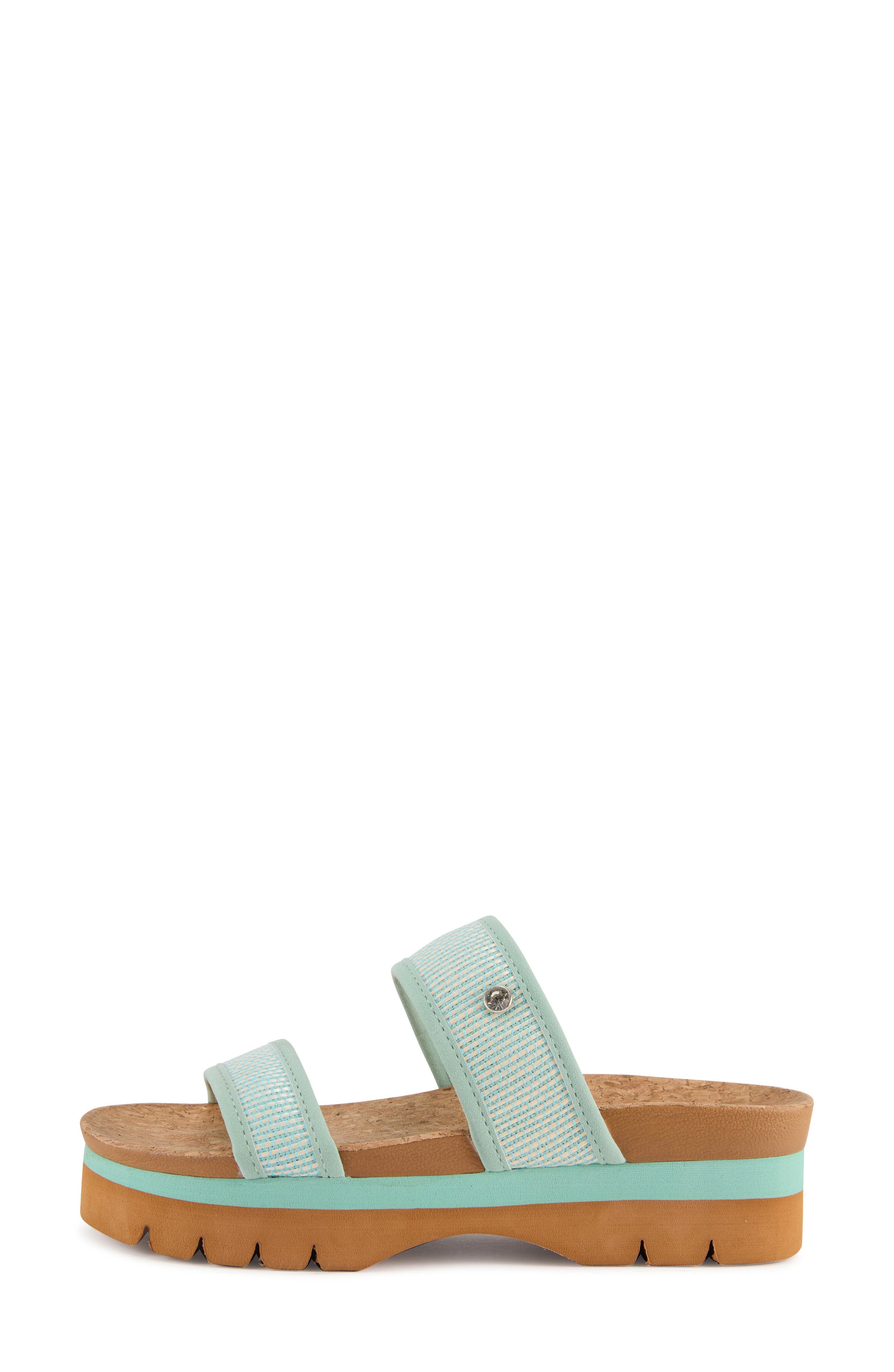 FLOOPI Knit Platform Slide Sandal, Alternate, color, Green