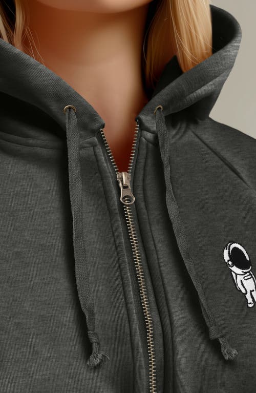 Dalix Astronaut Zip Fleece Hoodie In Shadow
