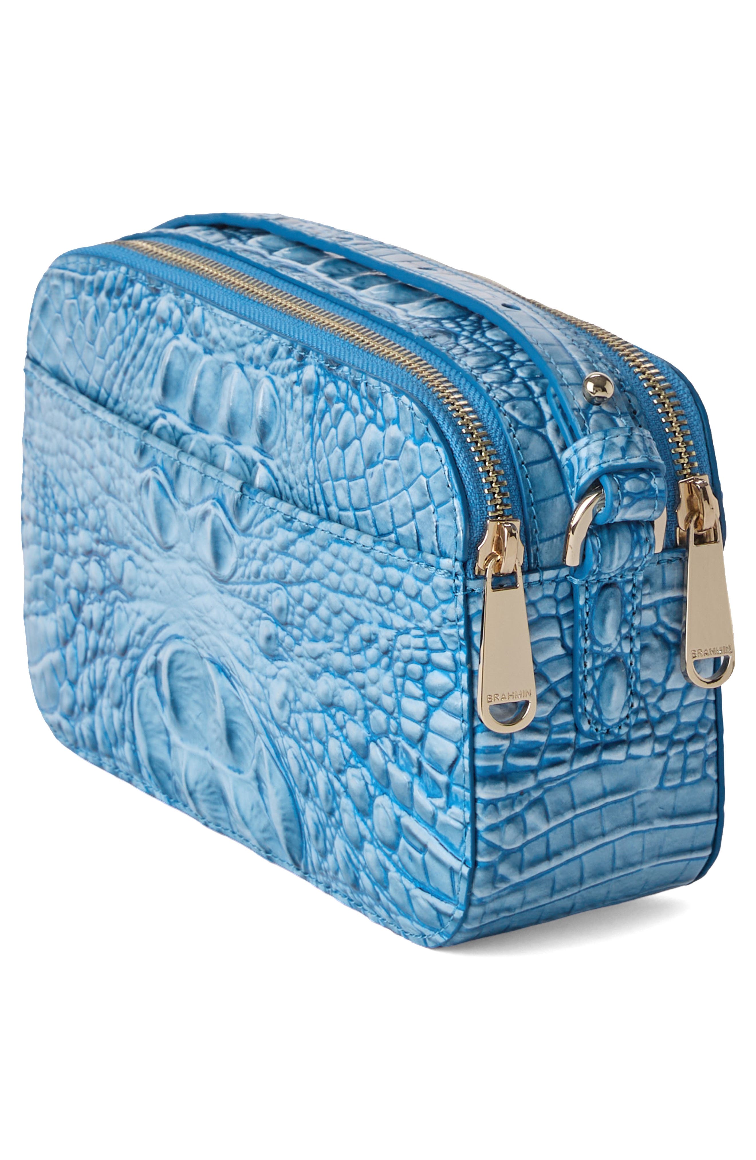 Brahmin Danica Croc Embossed Leather Crossbody Bag, Alternate, color, 