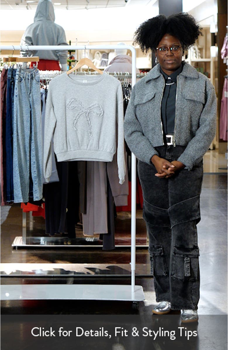 Kids' Appliqué Bow Sweatshirt, sales video thumbnail