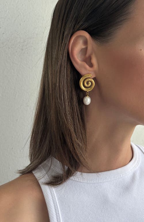 St. Moran Swirl Freshwater Pearl Drop Earrings