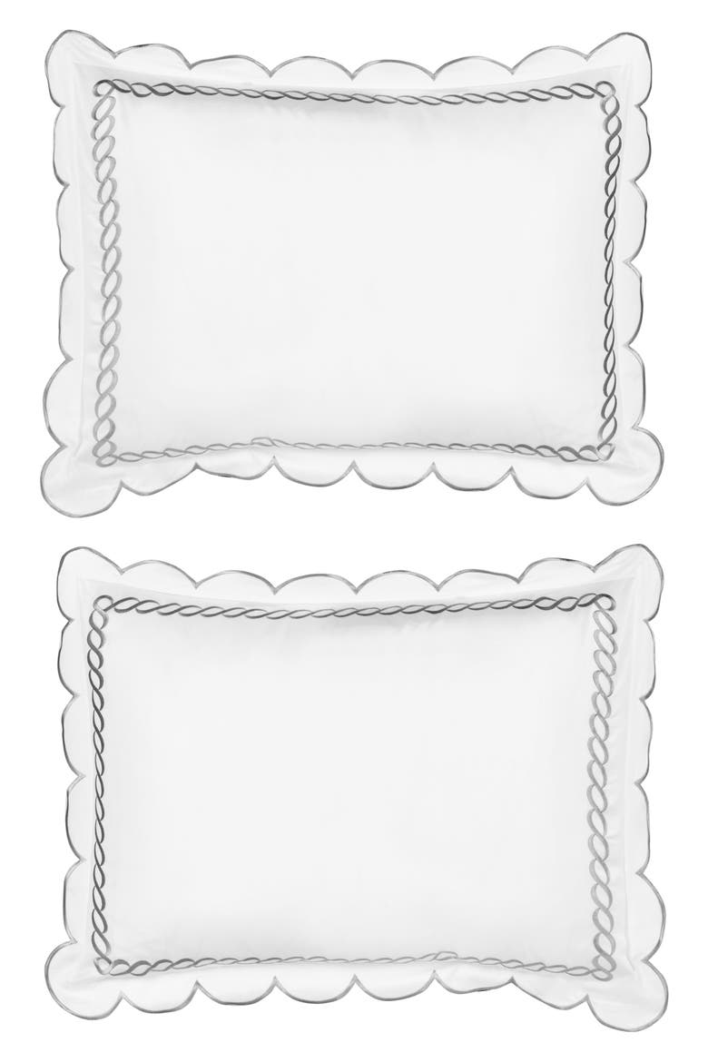 Scallop Rope Duvet & Sham Set, Alternate, color, WHITE/ GREY