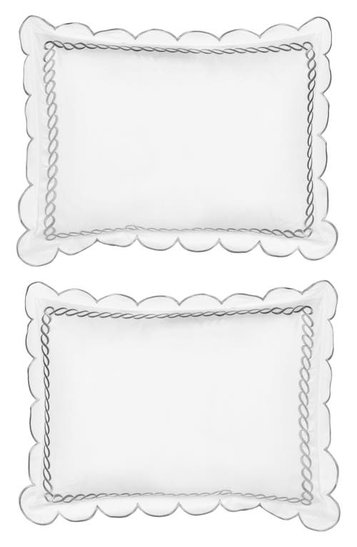 Melange Home Scallop Rope Duvet & Sham Set In White/grey