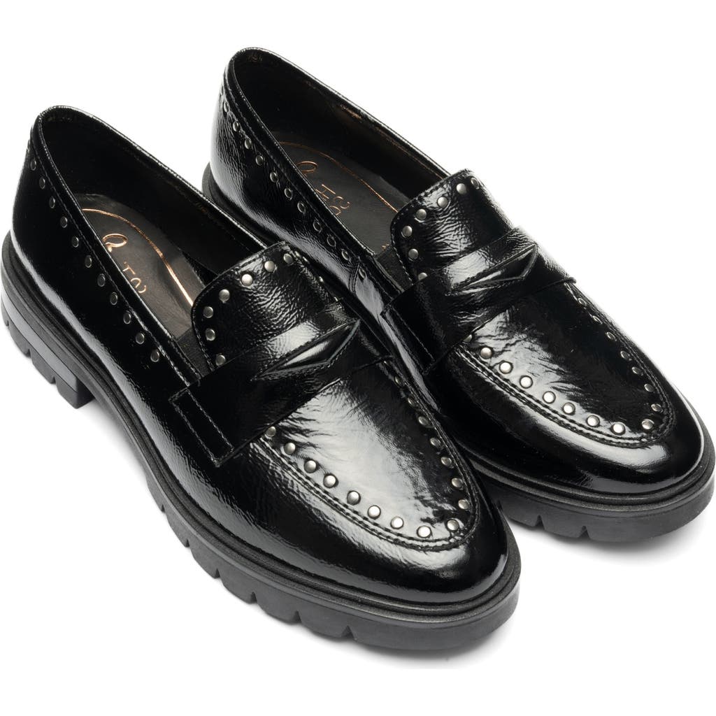 Ara Cardiff Studded Penny Loafer In Black