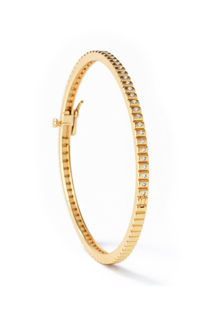 ZARUX Elara Diamond Bangle, Alternate, color, Yellow Gold