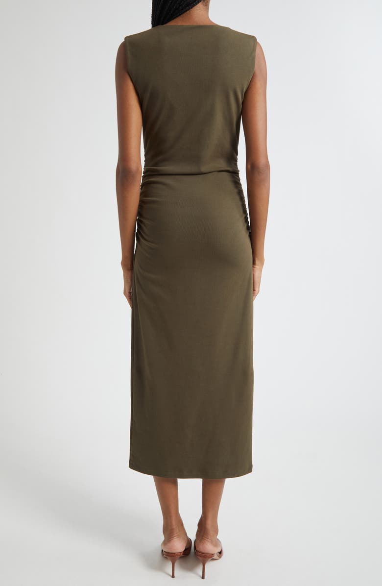 Veronica Beard Charissa Sleeveless Stretch Cotton Midi Dress, Alternate, color, Cypress