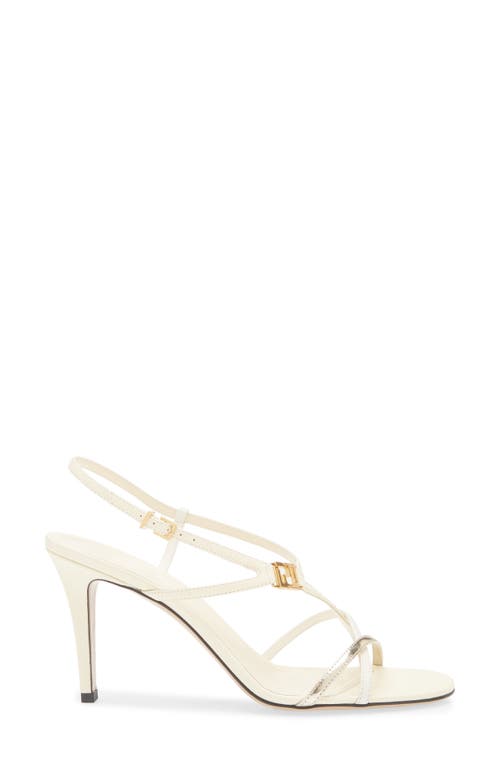 Fendi Ffold Slingback Sandal In White
