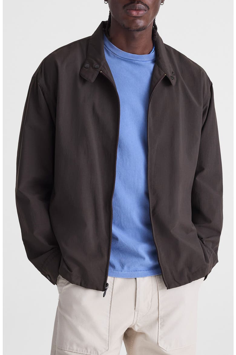 Nylon Harrington Jacket, Main, color, DARK BROWN