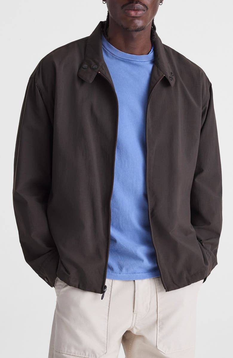 Madewell Nylon Harrington Jacket, Main, color, Dark Brown