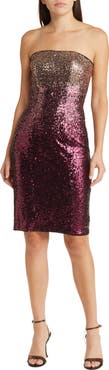 Jewel Badgley Mischka Sequin Strapless Cocktail Dress