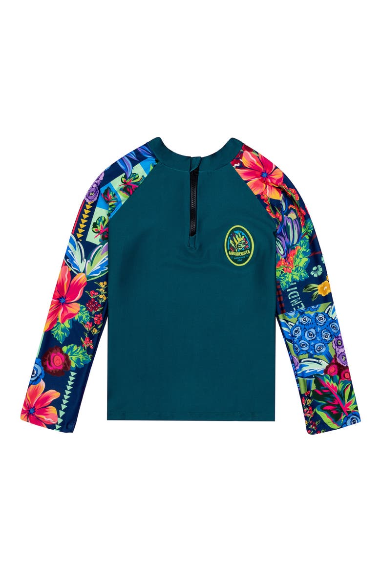 Kids' Noah Citrus Long Sleeve Rashguard, Main, color, GREEN/ BLUE MULTI