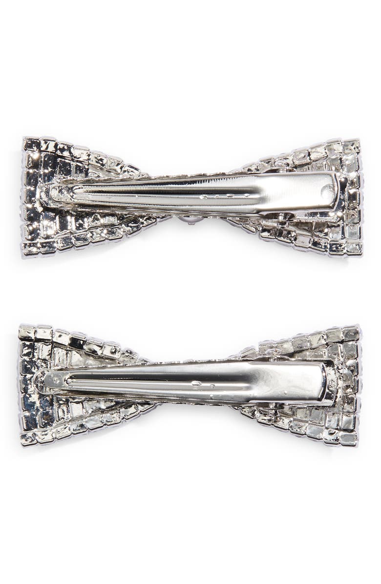 Tasha Two-Pack Cubic Zirconia Bow Hair Clips, Alternate, color,