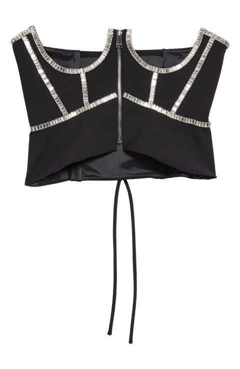 Baguette Crystal Virgin Wool Blend Corset