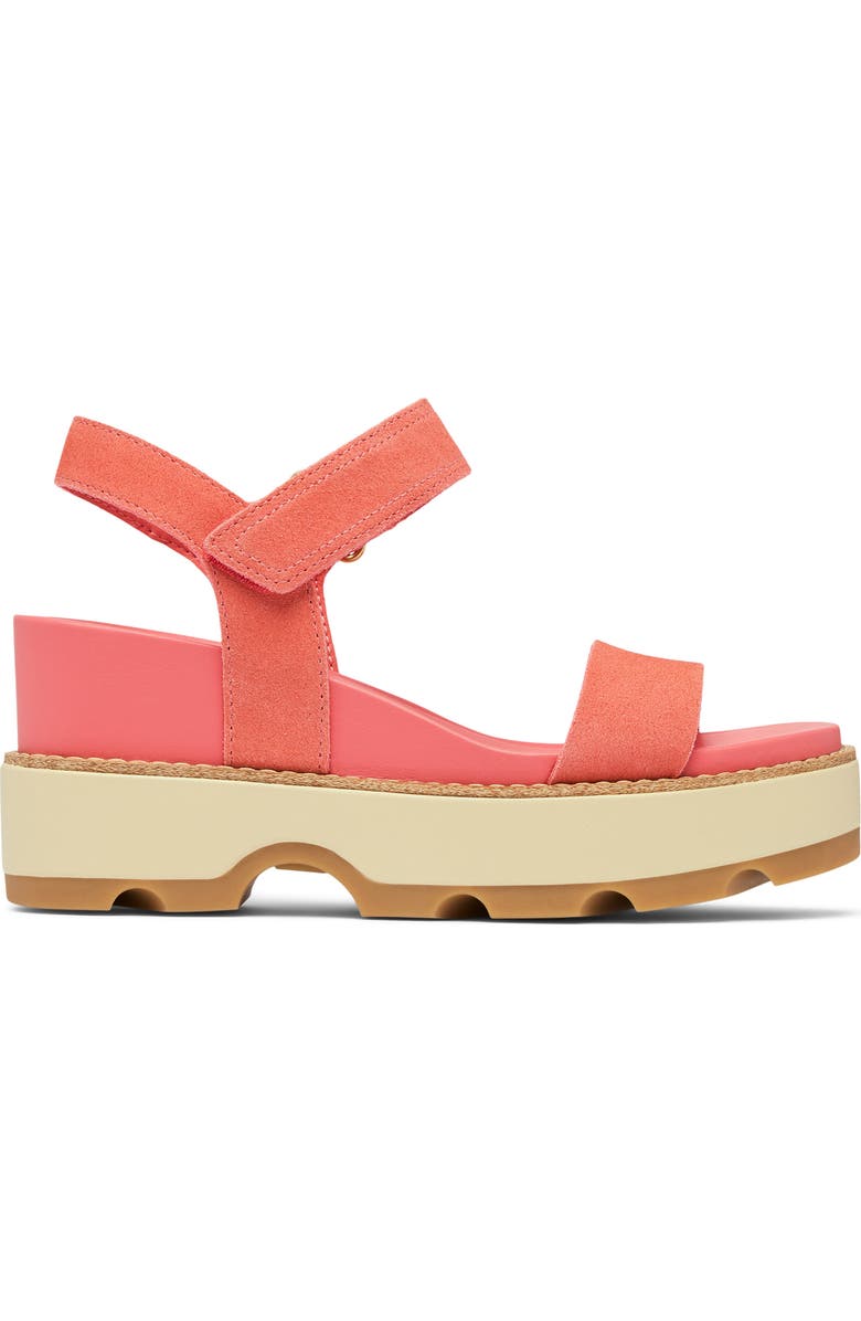 SOREL Joanie IV Y Strap Wedge Sandal, Alternate, color, Coral Blossom/ Gum