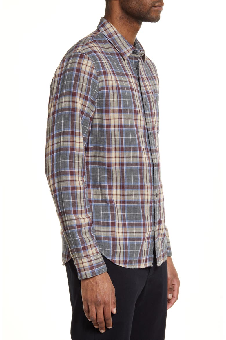 Classic Fit Double Face Cambria Plaid Shirt, Alternate, color, MED H GREY