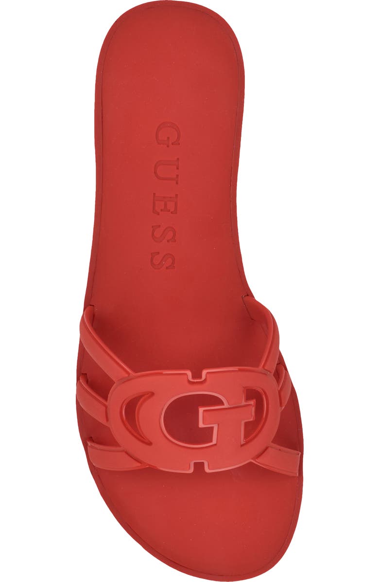 GUESS Elyho Jelly Slide Sandal, Alternate, color, Medium Red