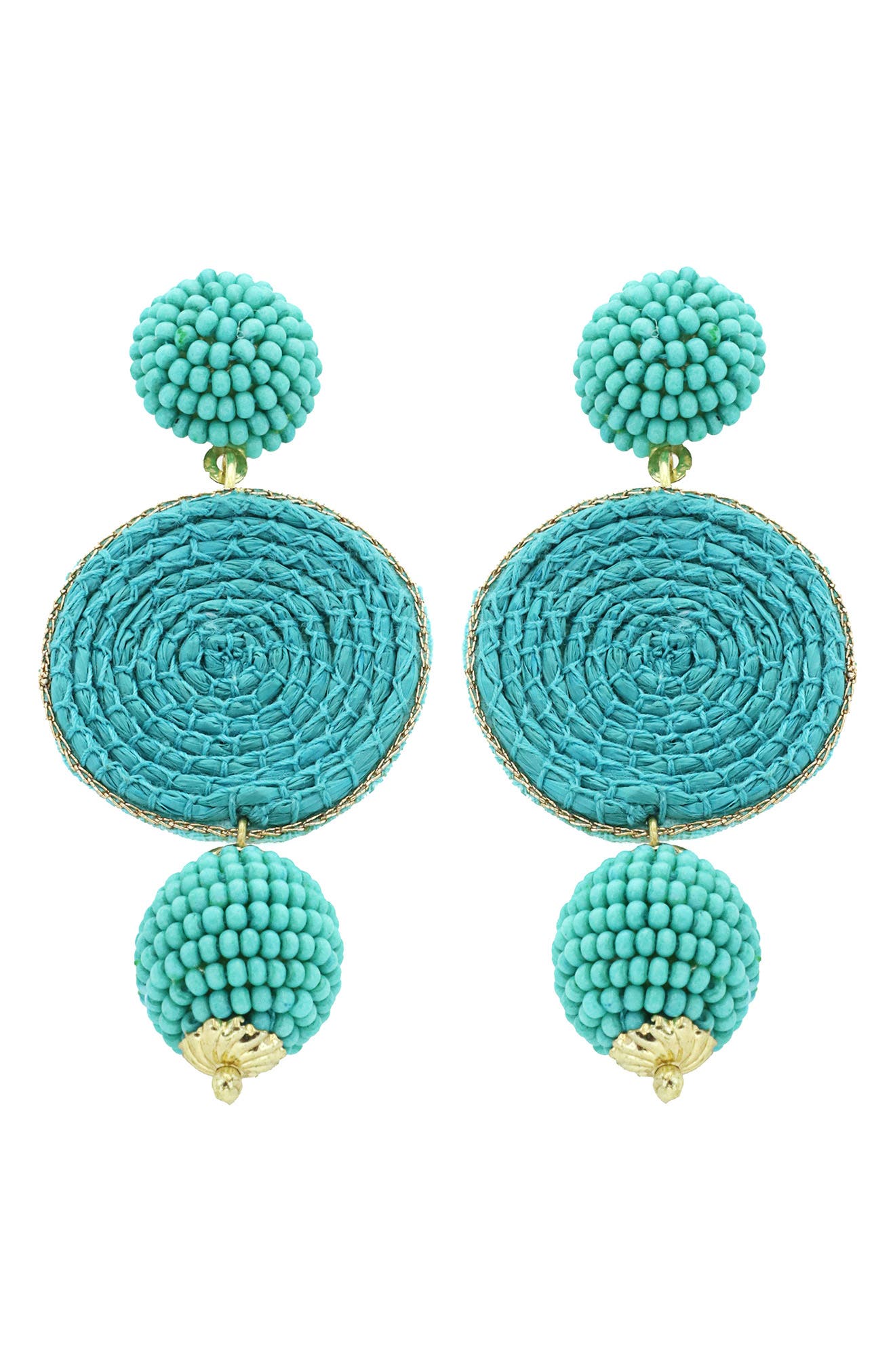 Panacea Bead & Raffia Drop Earrings