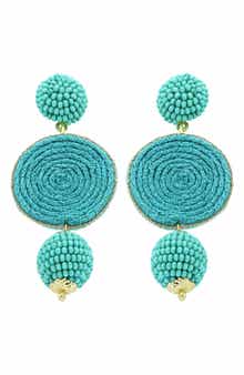 Panacea Bead & Raffia Drop Earrings