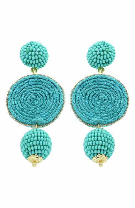 Panacea Bead & Raffia Drop Earrings