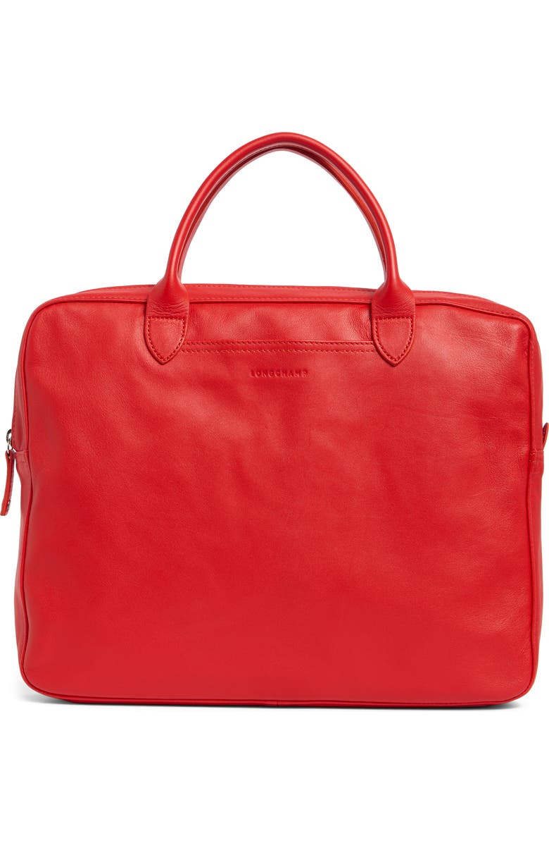 Longchamp Parisis Top Handle Briefcase, Main, color, Vermillion