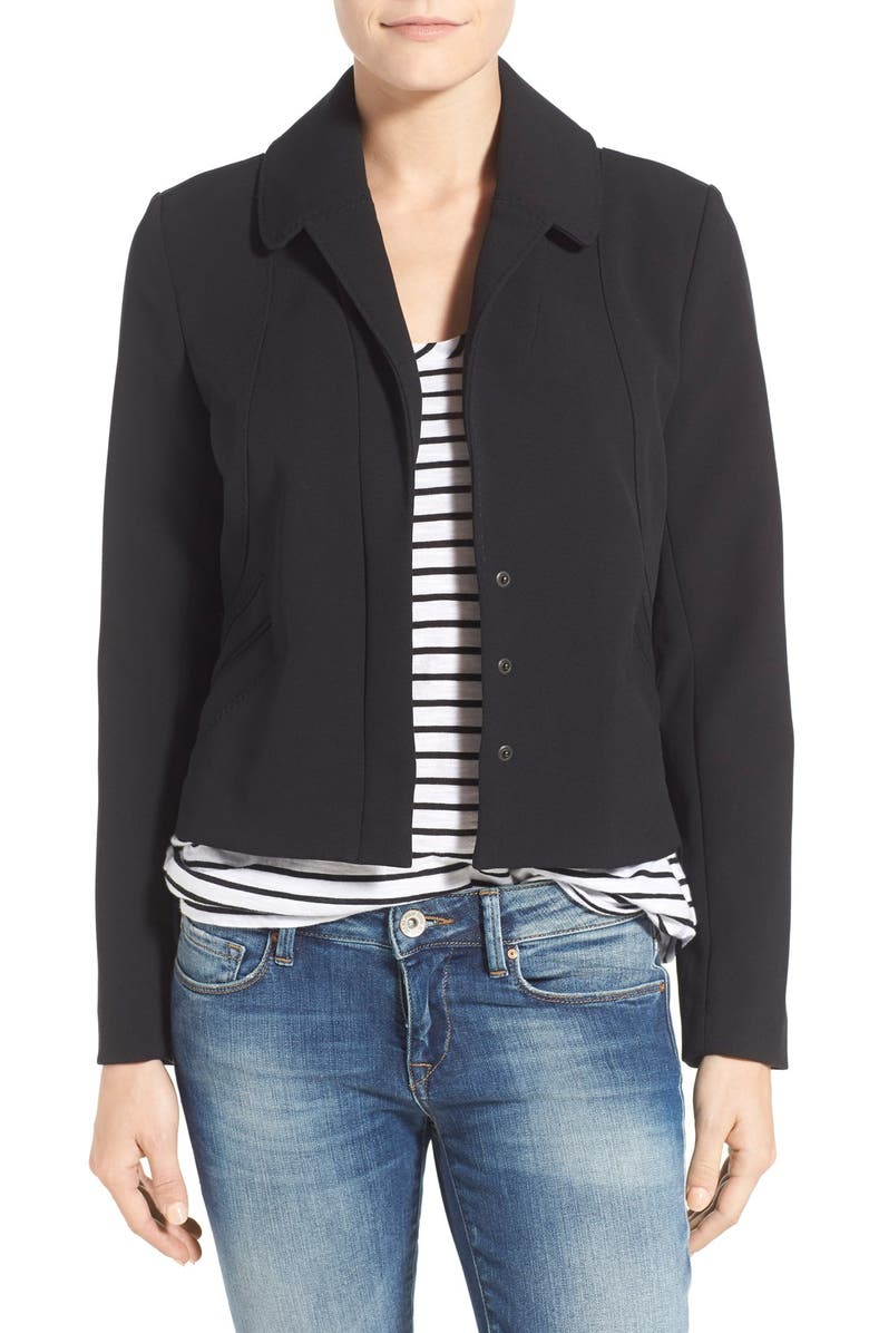 Halogen<sup>®</sup> Pickstitch Detail Snap Front Jacket, Main, color, 