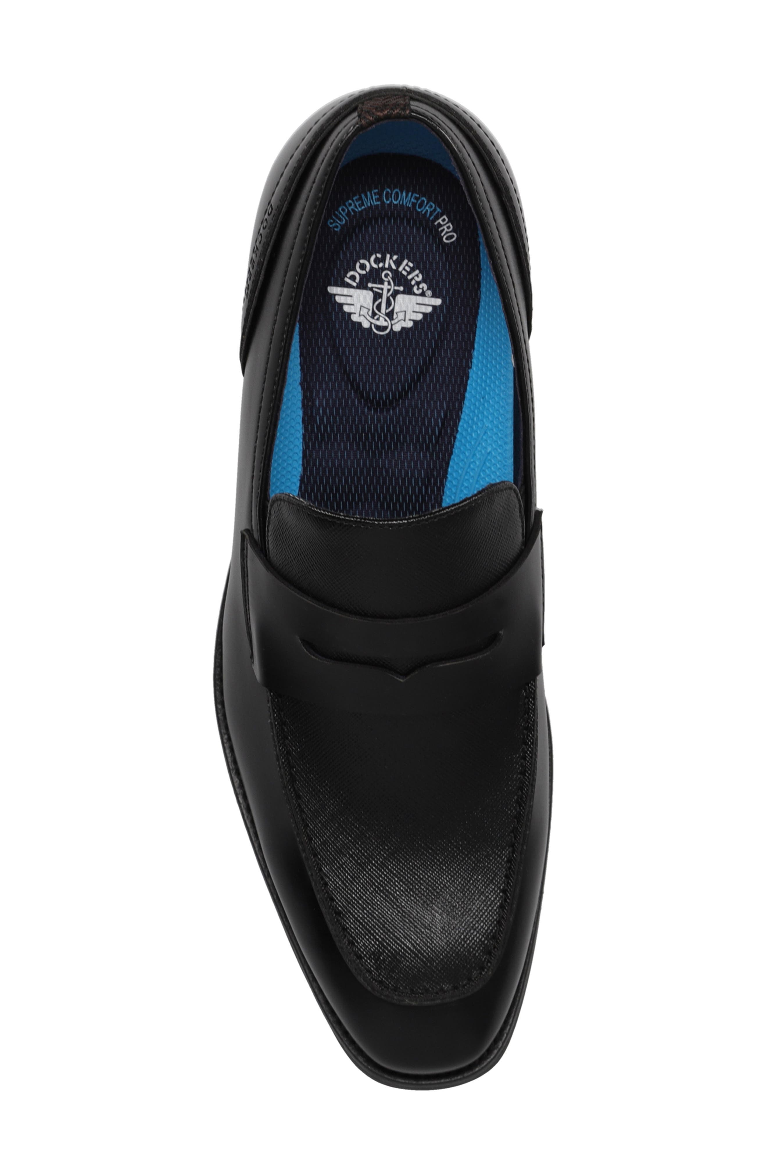 Blair Faux Leather Penny Loafer, Alternate, color, BLACK
