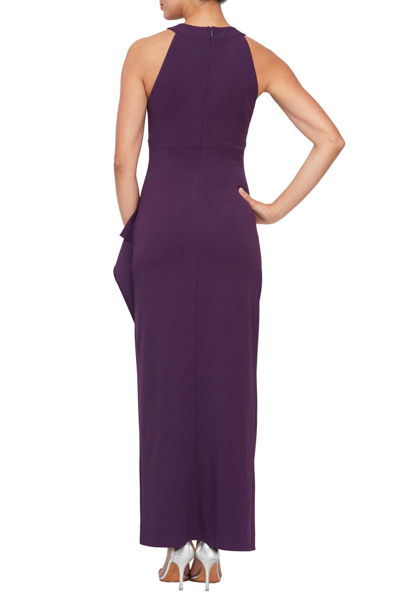 SL FASHIONS Crystal Embellished Halter Neck Sleeveless Tulip Maxi Dress, Alternate, color, Spl