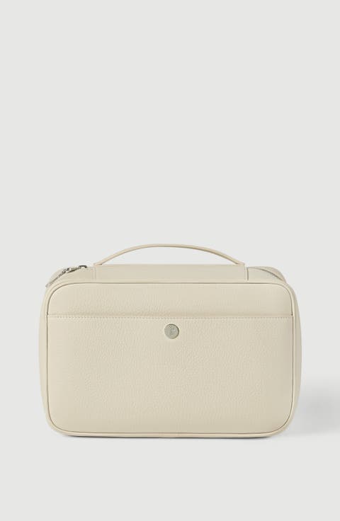Fine grain calfskin travel beauty case