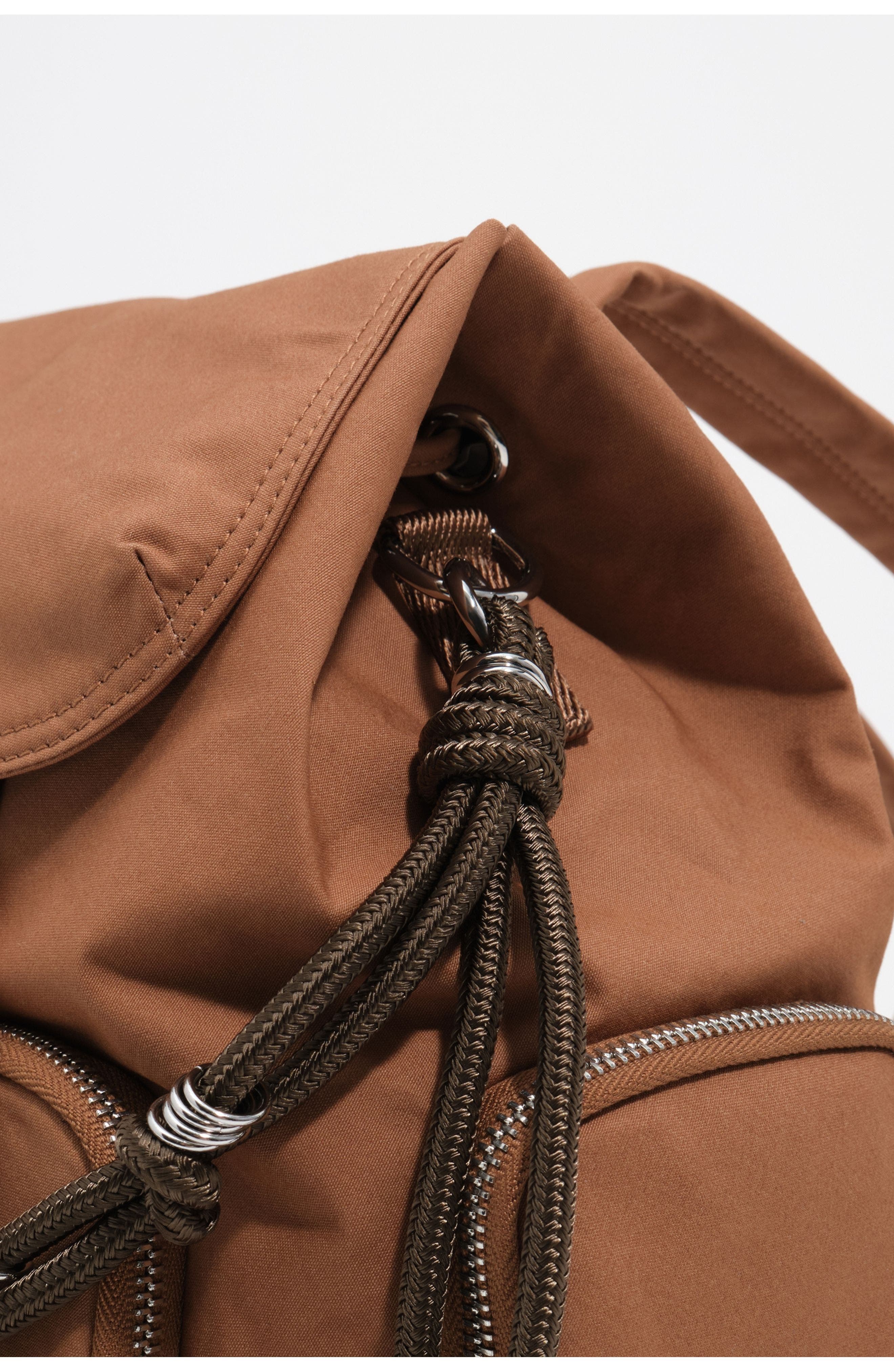 Cotton Pocket Backpack, Alternate, color, LIGHT BROWN