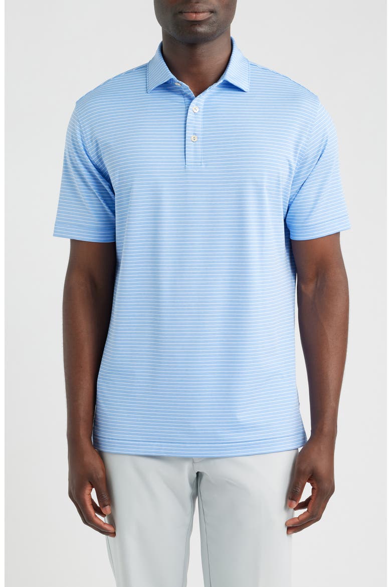 Merion Stripe Summer Comfort Perfomance Jersey Polo, Main, color, ESTATE BLUE