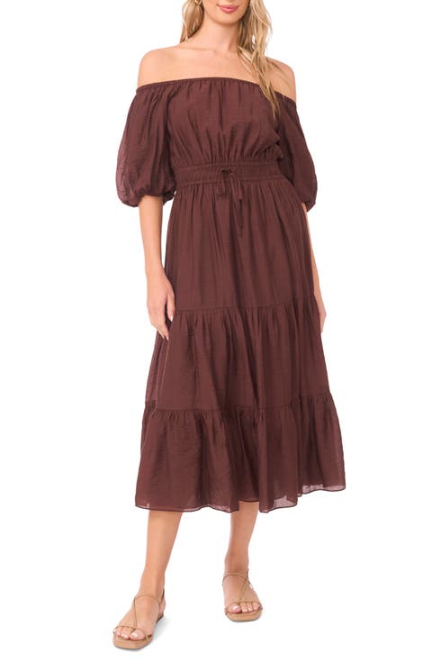 Off the Shoulder Tiered Maxi Dress