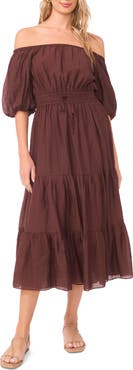 Vince Camuto Off the Shoulder Tiered Maxi Dress