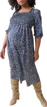 Ingrid & Isabel The Breeze Elbow Sleeve Sateen Maternity Dress